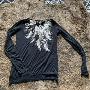 Black long sleeve, peephole back, S